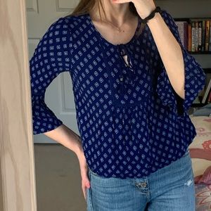 Blue pattern blouse Forever21
